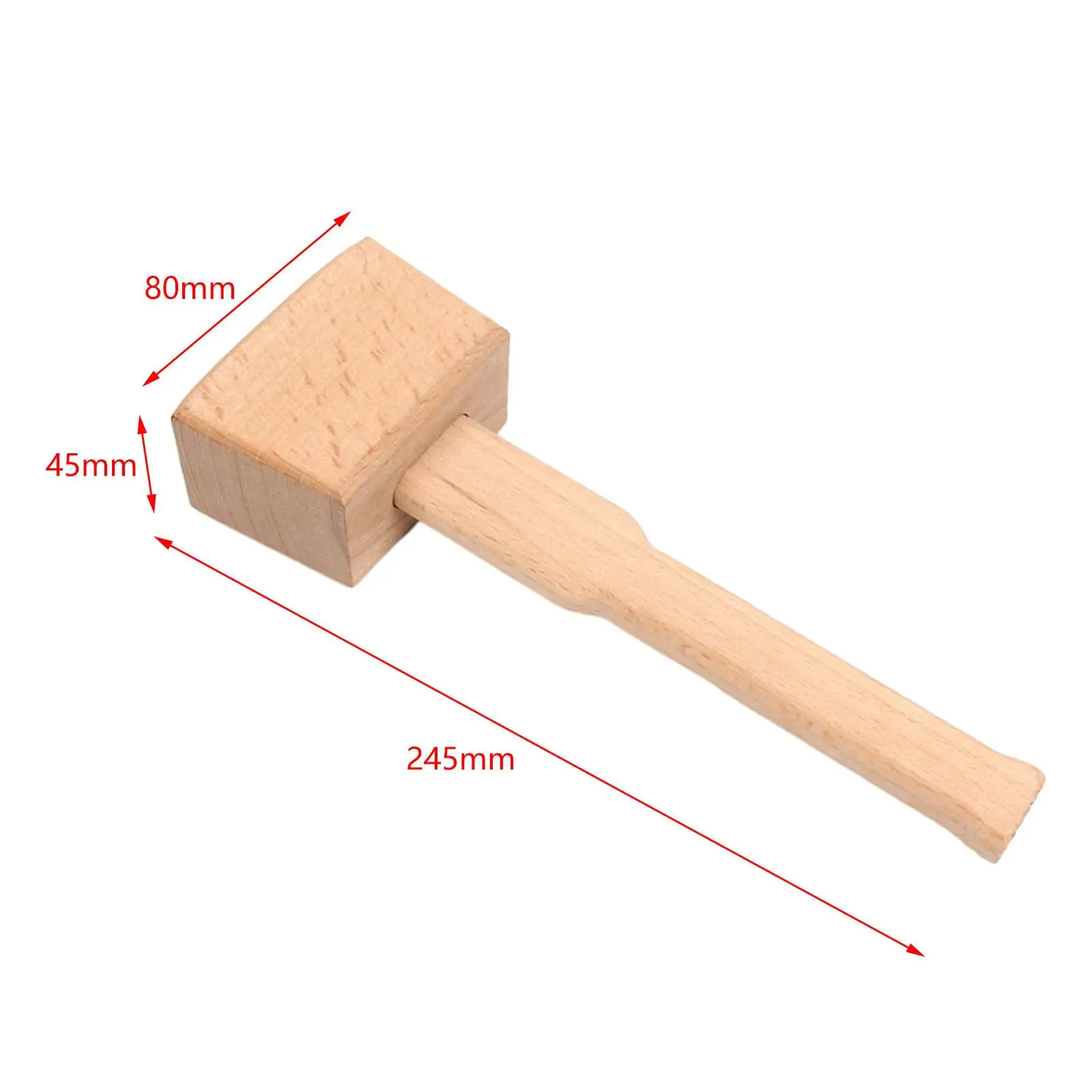 Wooden Mallet with Handle Solid Beech Manual Hammer for Wood Carving Walnut Cracking Work Woodworking DIY Carpentry Making Tool