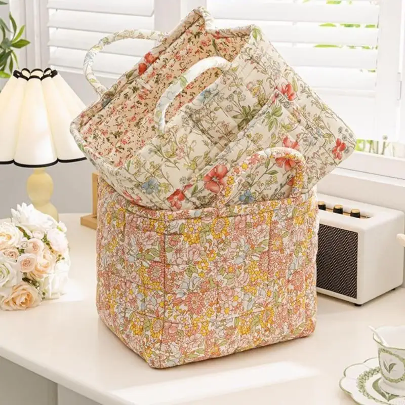 Cesta espaciosa poliéster G99A, perfecta para guardar accesorios del hogar uso diario