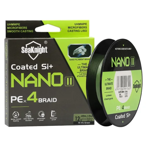 Imagen 2 del producto SEAKNIGHT nuevo NANO II 100M/300M caliente 4 hebras trenzado hilo de pescar multifilamento PE 7LB-15LB diámetro 0,08mm-0,12mm