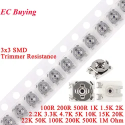 5-100pcs 3*3 Trimmer Resistance Potentiometer SMD 3X3 Adjustable Variable Resistor 100 200 500 1K 2K 5K 10K 20K 50K 100K 1M Ohm