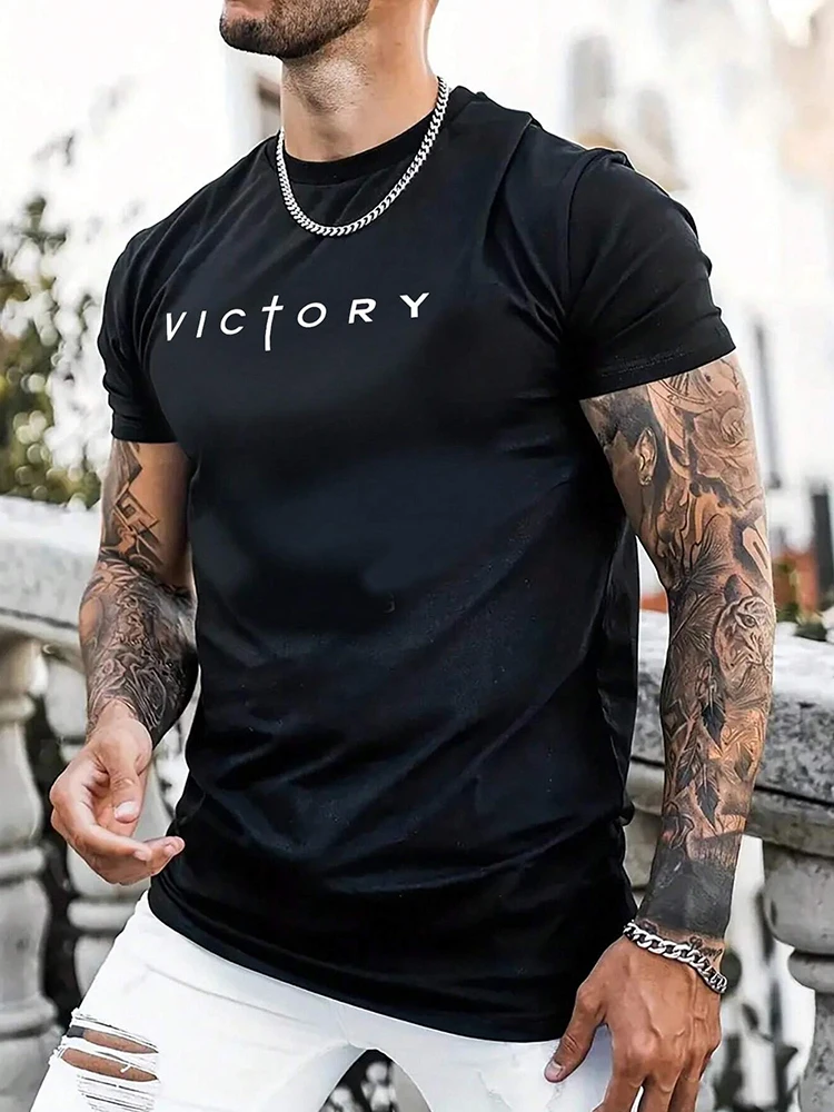 

Outdoor Running Fitness Men's T Shirt Casual O-neck Sports Short Sleeve Loose Tops Fashion Quick Dry Workout Tee Gym T-shirt Man