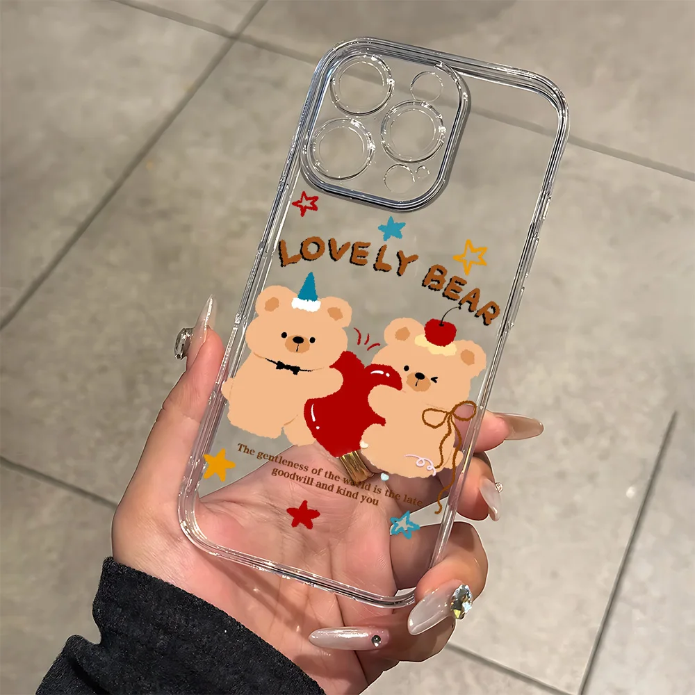 

LOVELY BEAR Silicone Phone Case for IPhone 17 16 15 14 13 12 11 Pro Xs Max Air Mini 7 8 6 6s Plus SE 2020 2022 Cover