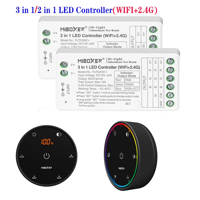 *Miboxer (WIFI+2.4G) LED Controller Single Color/CCT/ RGB/ RGBW/ RGB+CCT Smart LED Controller FUT035W+ /FUT037W+