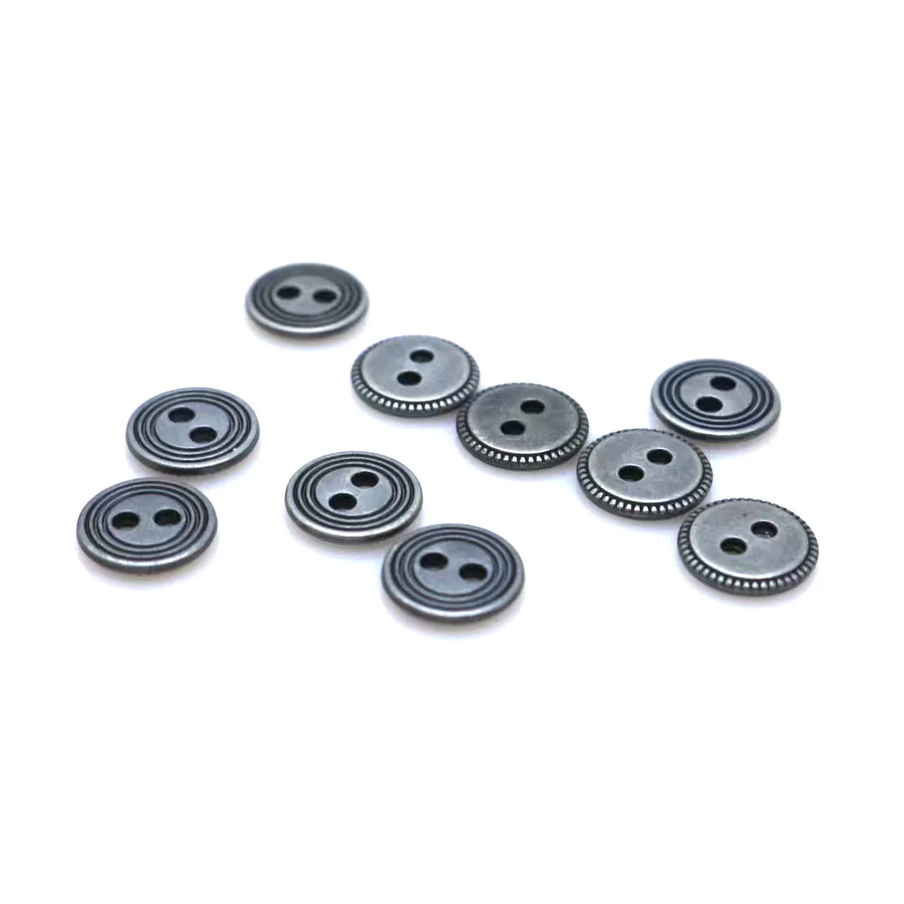 11mm metal Sewing Button 50pcs zinc alloy Buttons Round Antique silver2 Holes