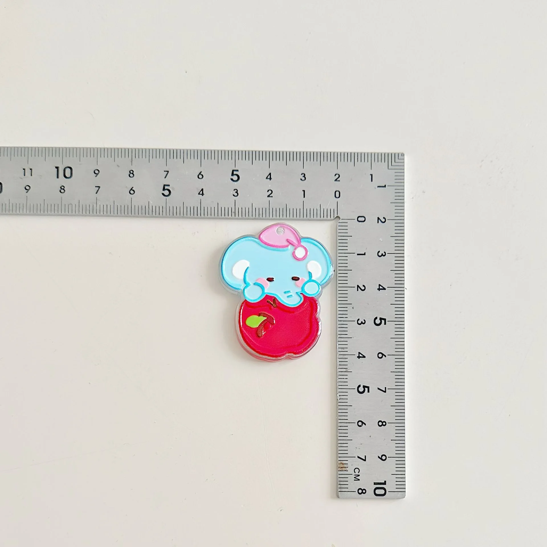 60pcs/lot red elephant acrylic accessories new material package patch shoe flower jewelry keychain