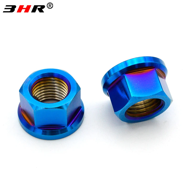 HRMin Gr5 Titanium flange Nut cap M5 M6 M8 M10 M12 Hex Flange Nuts for Bicycle Motorcycle Racing Car