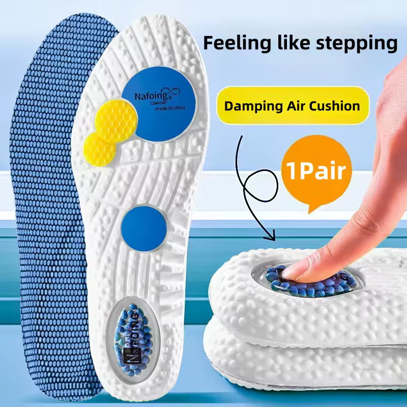 Sport Shock Absorption Insoles Green EVA Air Cushion Breathable Arch Support Orthopedic Shoes Pad Men Women Feet Care Insoles - Image 9