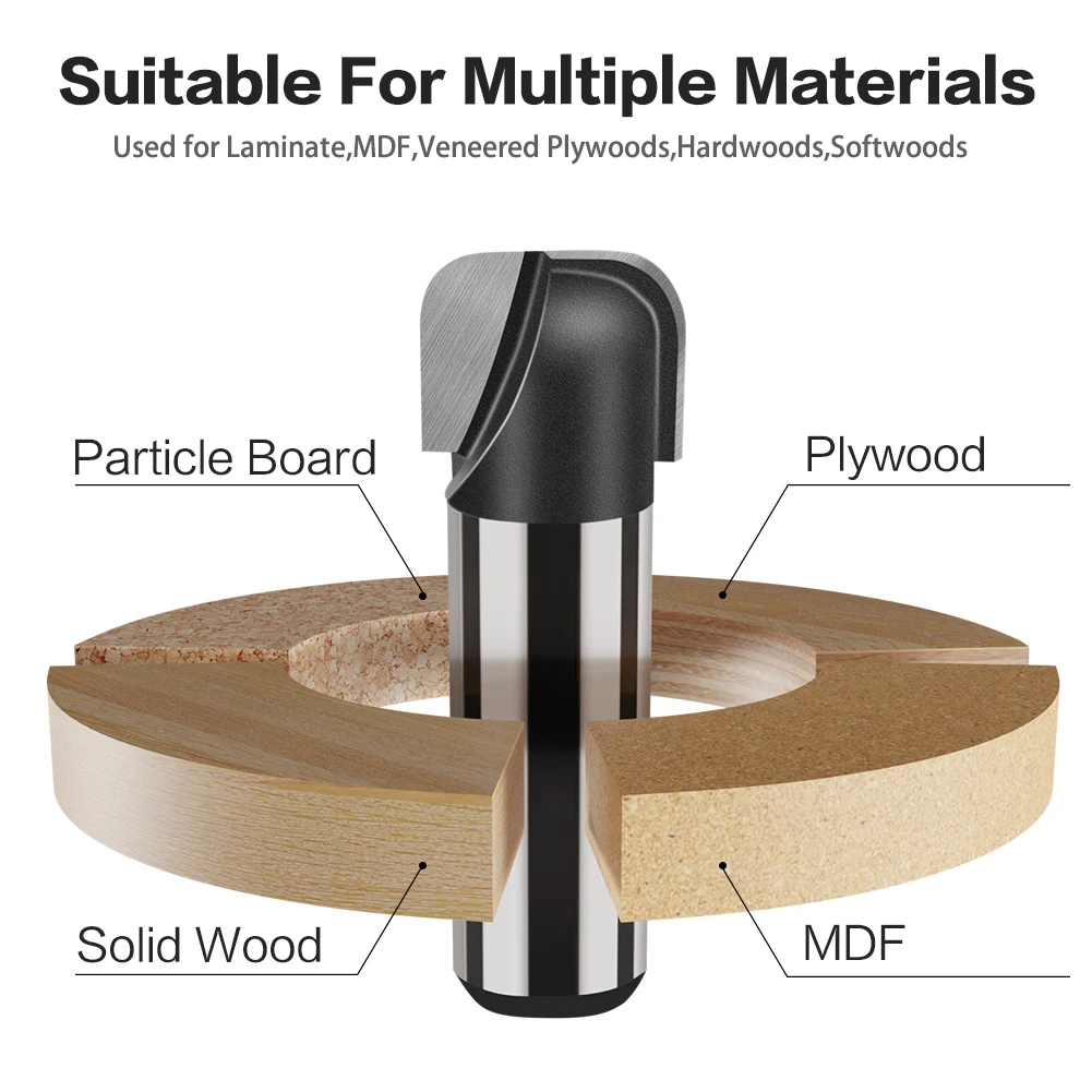 12mm 1/2in Shank Bowl & Tray Router Bit Round Nose fresa strumenti per la lavorazione del legno strumento per incisione