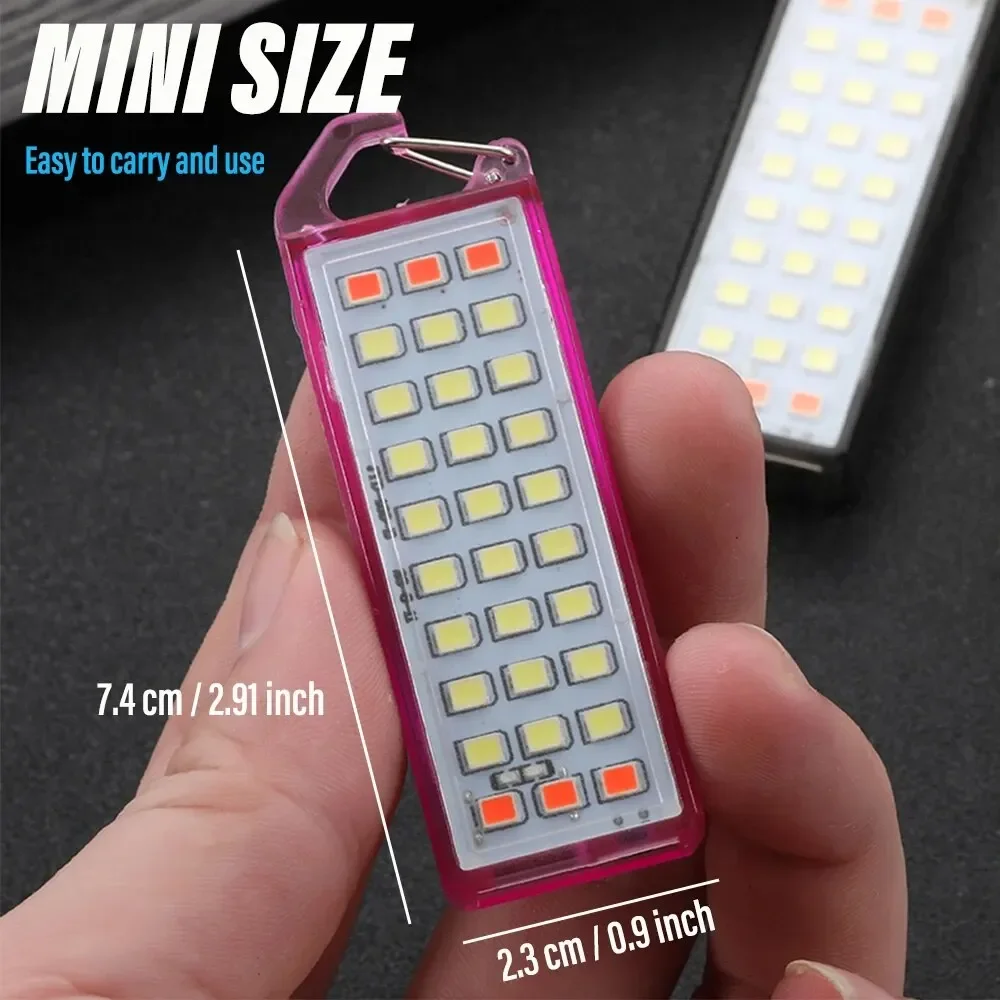 Mini Multifunction Keychain Light TYPE-C Rechargeable Emergency Flashlight Red and White Working Lamp Outdoor Lighting Lantern