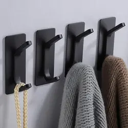 4/1pcs Multi-purpose Wall Hooks Self Adhesive Bathroom Hooks Stainless Steel Bathrobe Hanger Hooks Kitchen Hardware Shelf Hook
