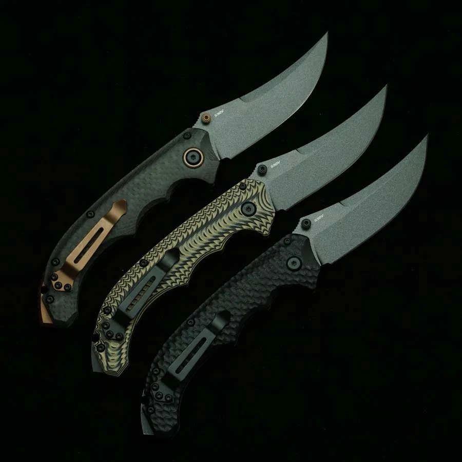 

New 865 Mini Bedlam Best Foam Carbon Fiber / G10 Washers Folding Pocket EDC Tool Camping Hunt Mark S90V Blade Outdoors Knife