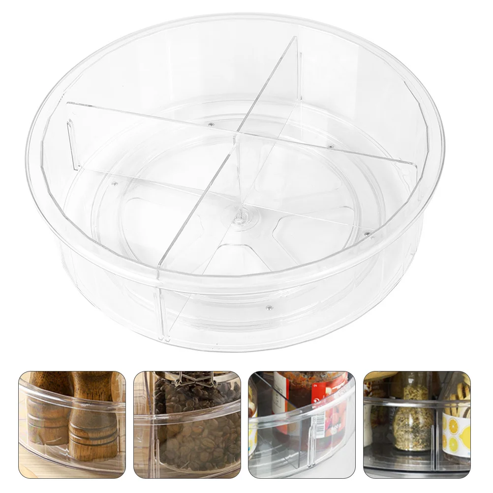 

1Pcs 360 Degree Rotating Storage Rack Compact Round Kitchen Shelf Organizer for Home Restaurant Desktop Use Multi Purpose