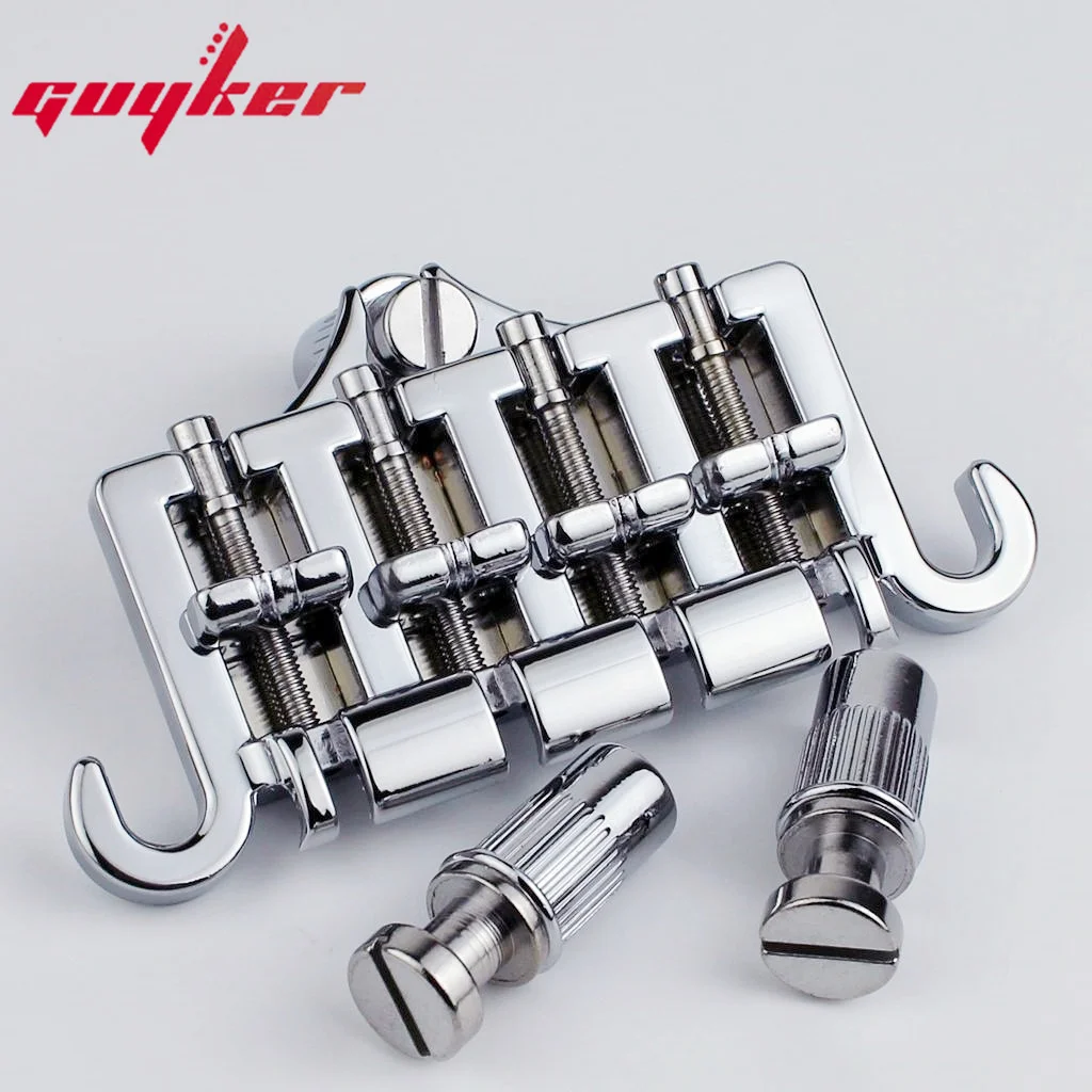 3 Point 4 String Bass Bridge Tailpiece Chrome For GBS EP Guitar Parts