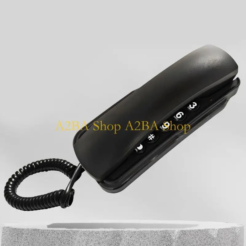 A2BA Corded Phone Desktop Landline Phone Wall Mountable Landline Phone Sound Transmission for Home Office Hotel Use