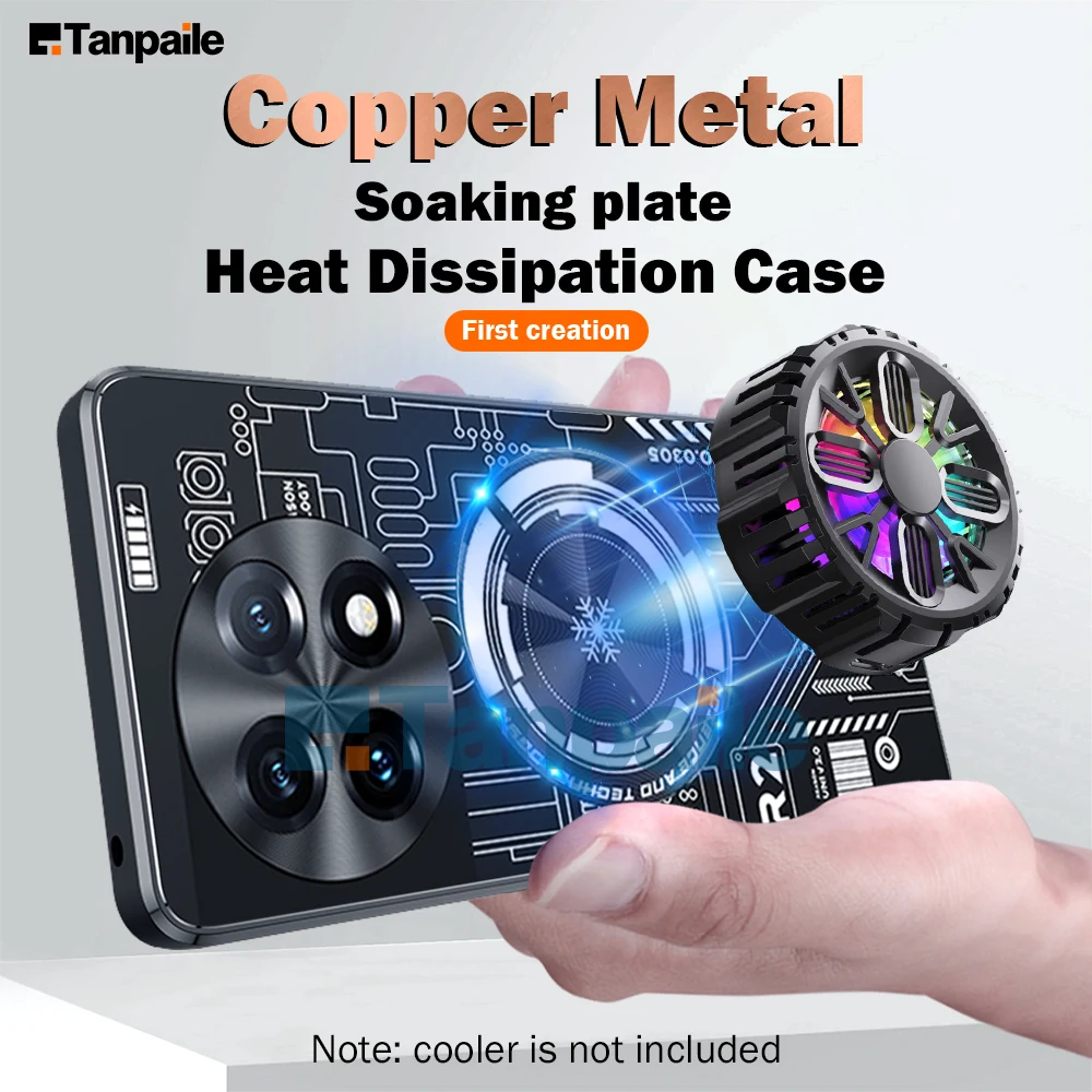 Tanpaile For Oneplus 13 Pro Copper Metal Cooling Case Shockproof Bumper Heat Dissipation Aluminum Protective Back Cover Funda