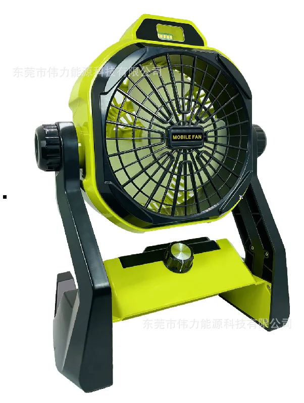 

Mobile Tool Fan With Light For Makita Dewalt Milwaukee Bosch Black Decker 18V Lithium Battery Powered Cooling Device