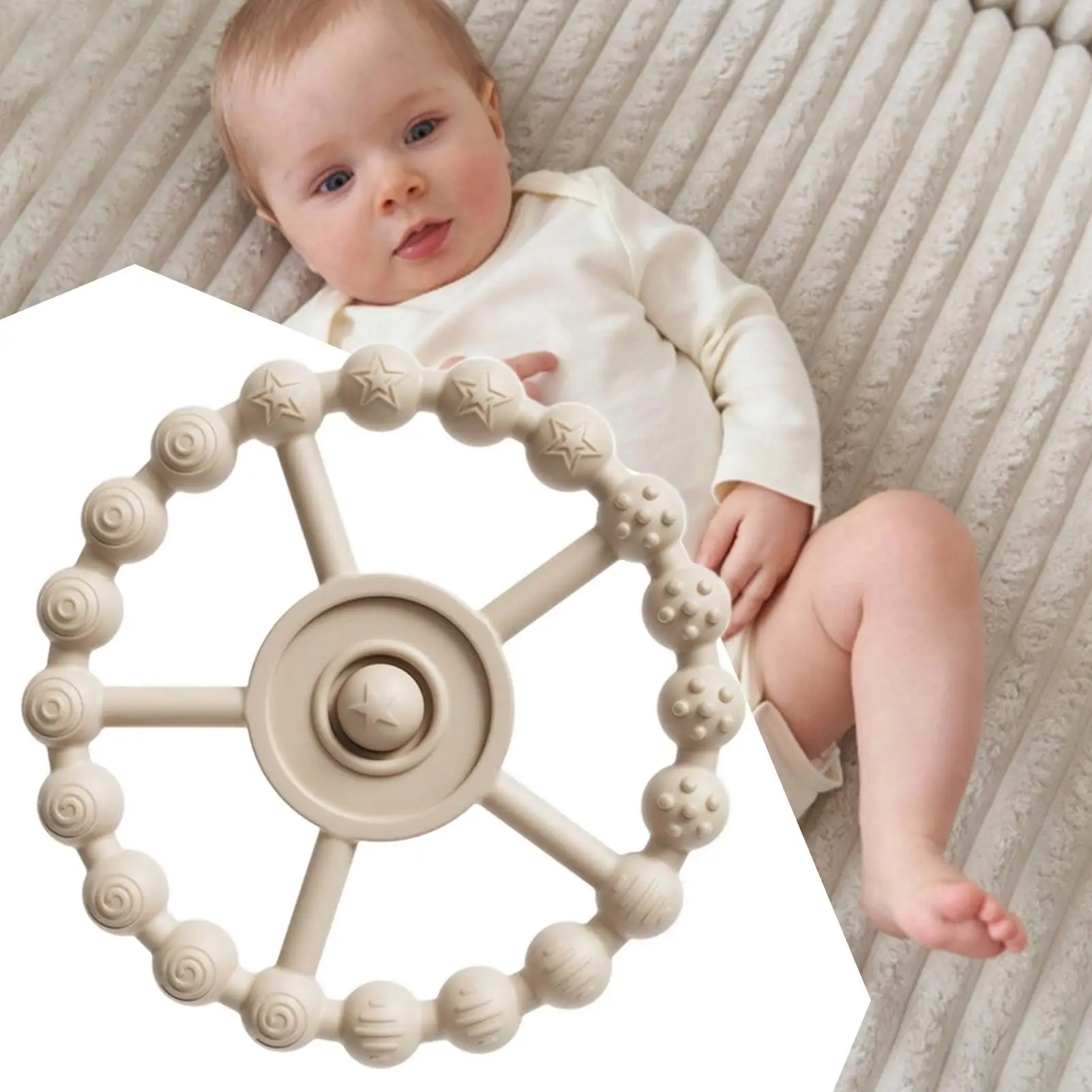 Kids Chew Toys 3 Pieces Baby Teething Toy Food-Grade Silicone Calming Teethers For Stress Reduction Crib Airplane Preschool Home