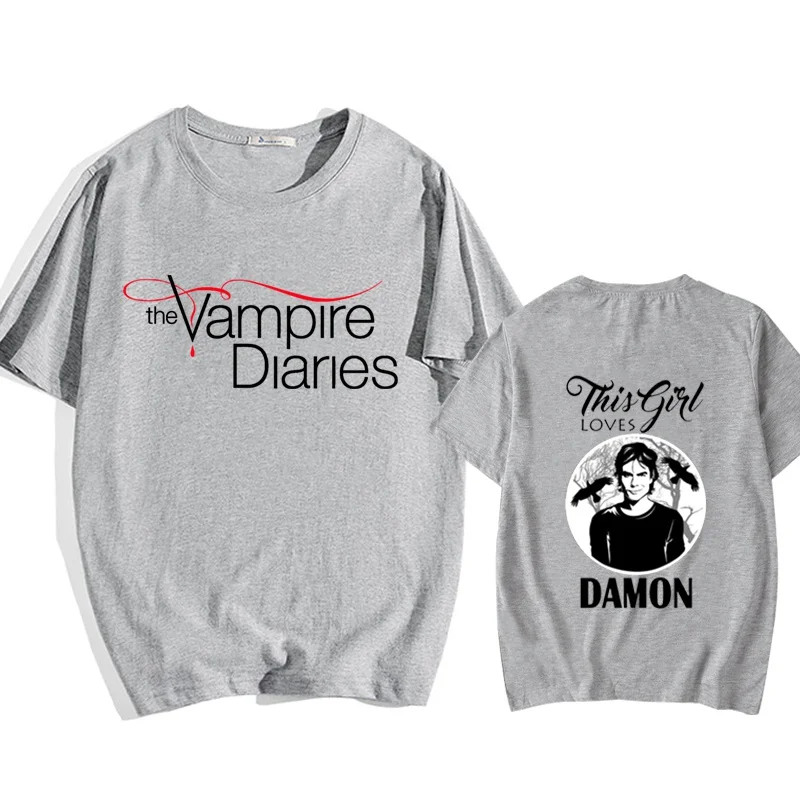 The Vampire Diaries T Shirt Women\'s Fashion Round Neck Short Sleeve Tee Streetwear Casual Loose T-shirt