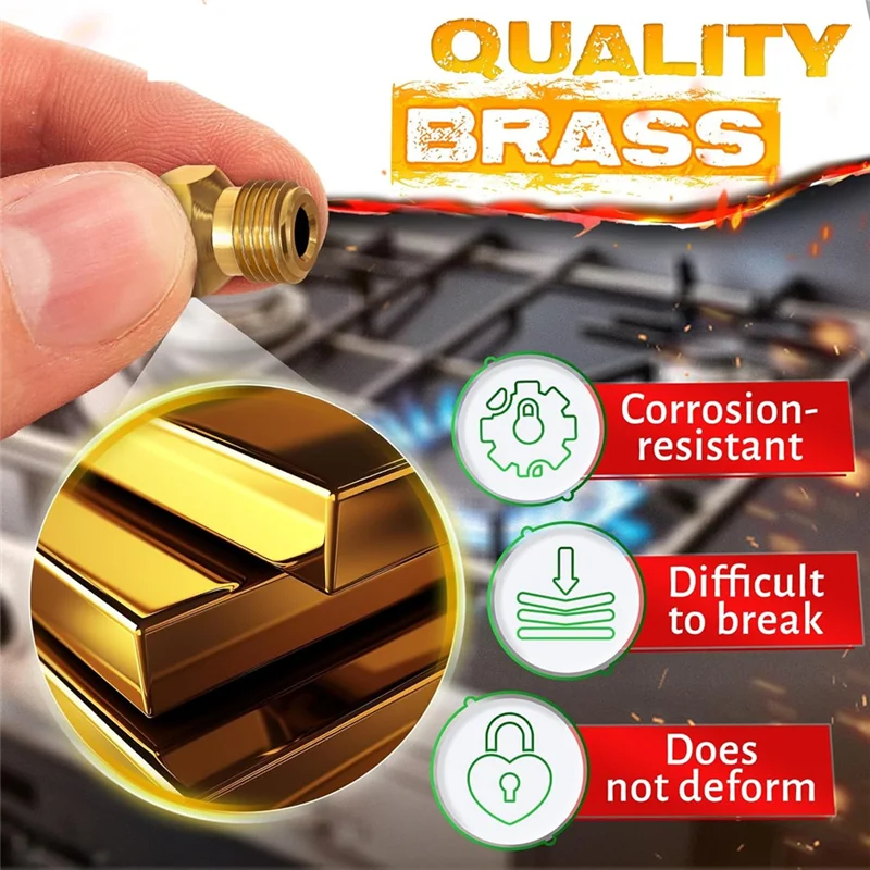 AT05-Multi-Pack Propane To Natural Gas Conversion Kit, 10 Pcs, M6 X 0.75Mm,0.5Mm Brass Nozzles For Gas Stoves And Grills