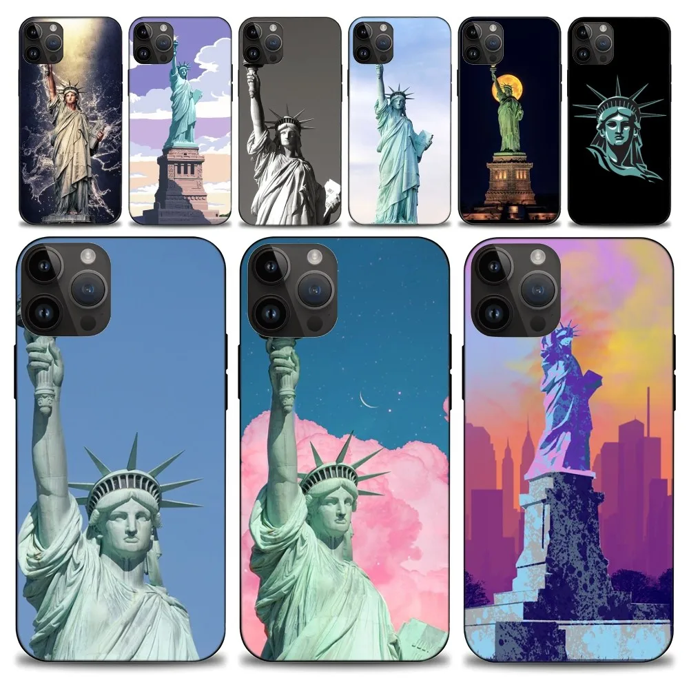 The statue of liberty Phone Case iphone15 14 13 12 11 Pro Max Mini X 7 8 Soft Case