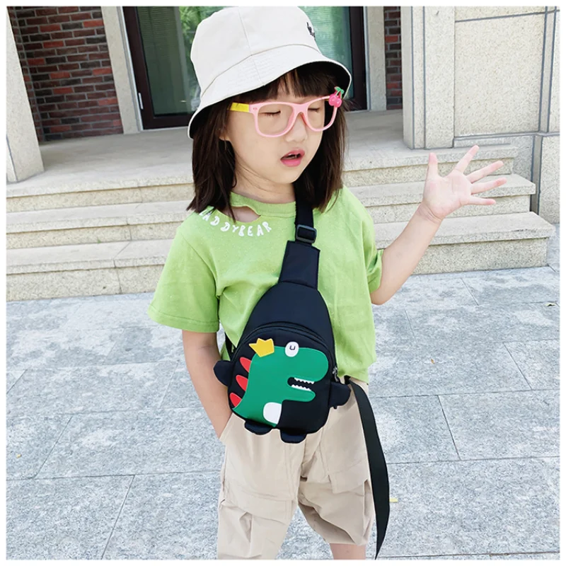 Baby Backpacks Cartoon Chest Bag Colorful Kids Shoulder Bags Dinosaur Waist Bag Backpacks for Girls Handbag Gift for Children