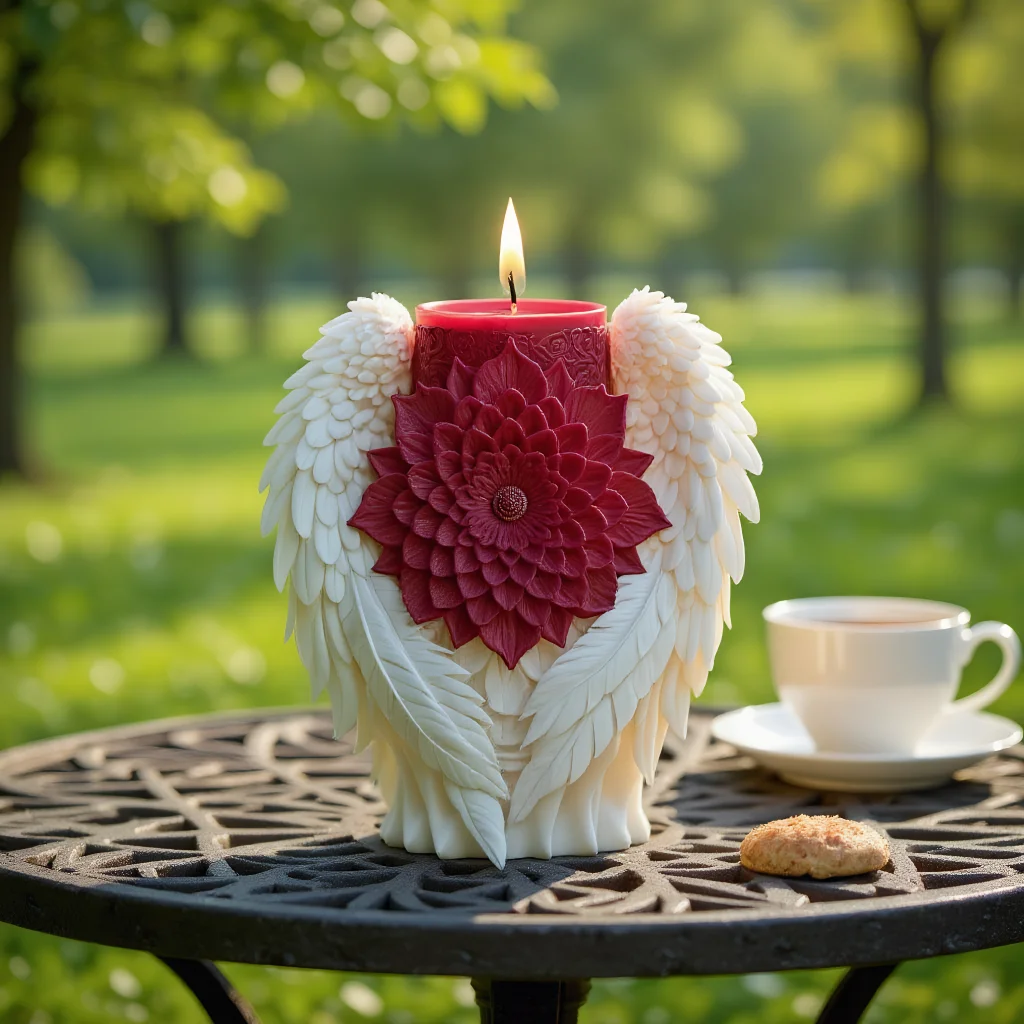 

3D Winged Flower Scented Candle Silicone Mold DIY Diffuser Stone Home Decoration Ornament Molds for Candles Moldes De Silicona