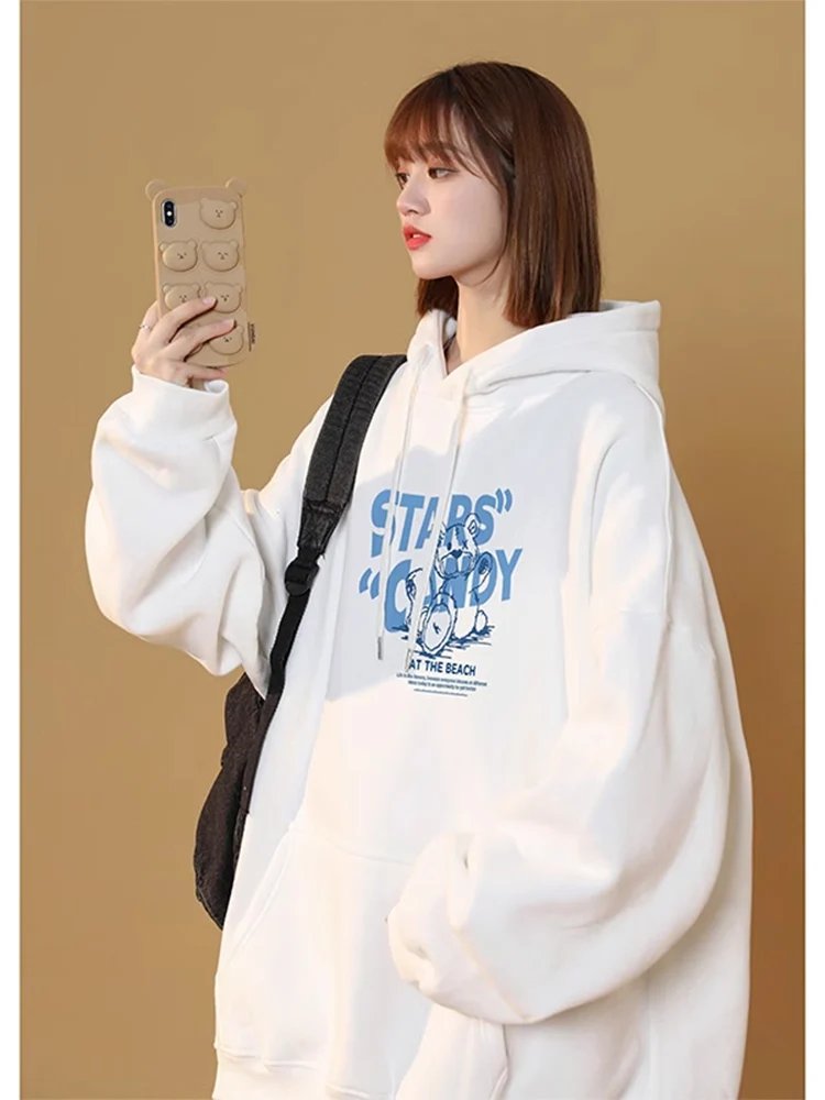 

Стильная мужская толстовка оверсайз на весну-осень, тонкая повседневная куртка для пар, американский стиль, свободный крой, с принтом, для отдыха