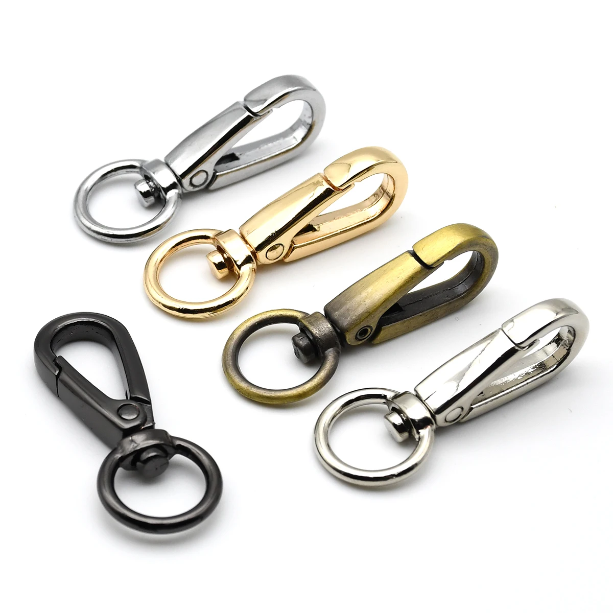 Metal Rotatable Carabiner O Ring Snap Hook Lobster Clasp Clip Buckle Bag Strap Parts Keychain Dog leash Accessories