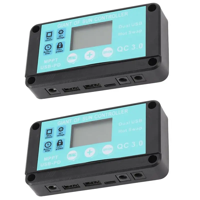 2X MPPT Solar Charge Controller Multiple Protection Solar Solar QC3.0 Controller With LCD Screen(20A)