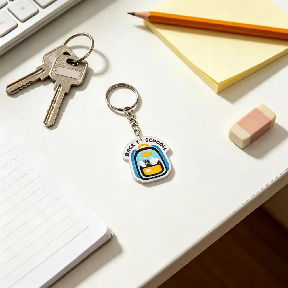 Acrylic Keychain Set 8pcs School Keychain Set Acrylic Backpack Charms Student Decorative Accessories for Bags Cute Educational