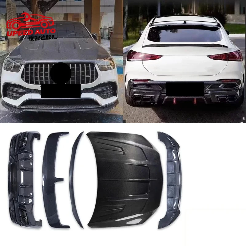 Suitable for Carbon fiber Body kit Mercedes Benz GLE350 GLE450 20-24 modified front shovel spoiler rear lip roof wing