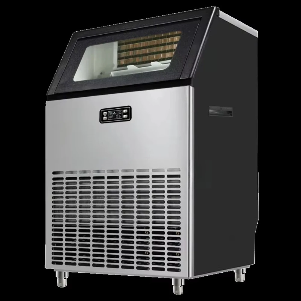 Commercial Ice Maker Machine 40KG Per Day Stainless Steel with Ice Storage Capacity for Restaurant Offices Bar Home