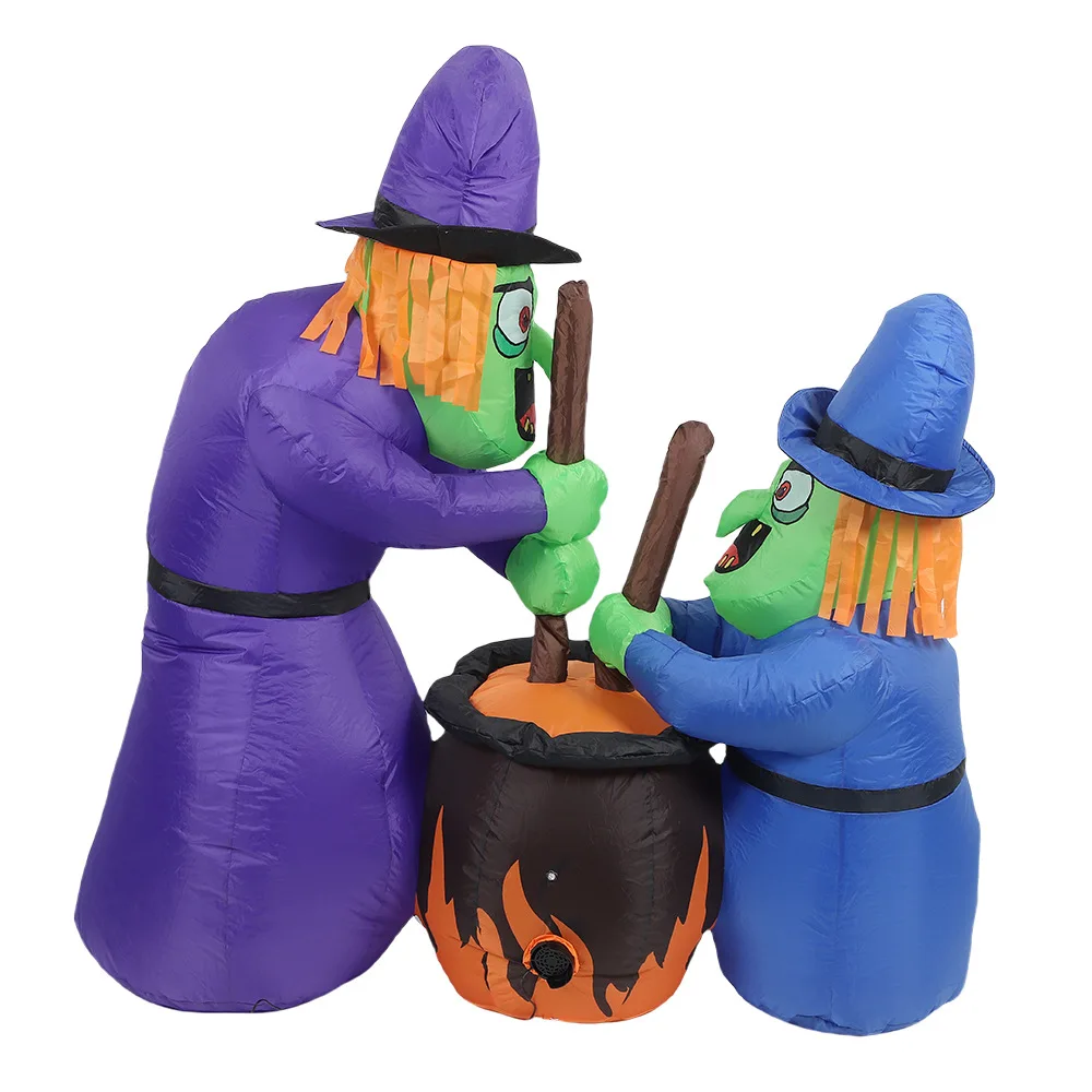 

Suitable for Halloween inflatable air model 1.5 meters high 2 witch clay cylinder air model ghost festival funny air model