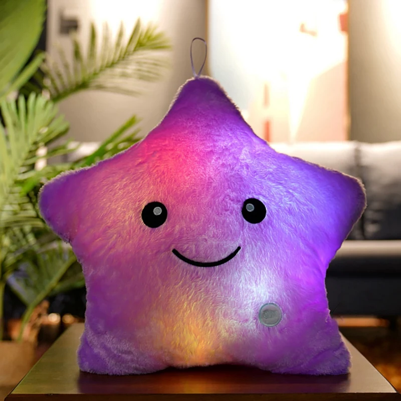 Almohadas de felpa LED para niños pequeños, juguetes creativos de estrellas centelleantes, regalos de cumpleaños y San Valentín