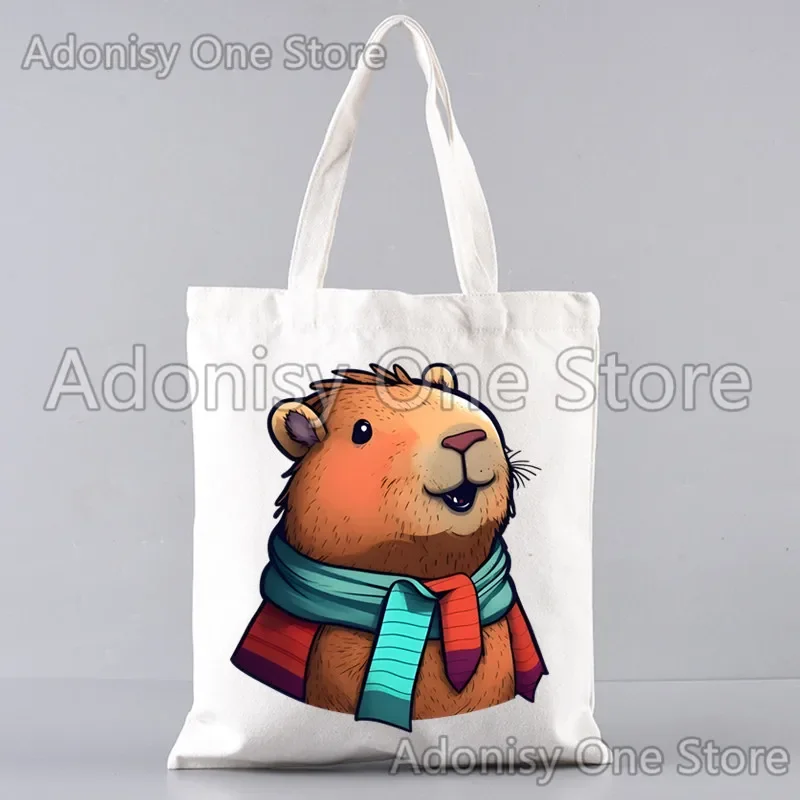 Borsa per la spesa Capybara Borsa da donna Borsa a tracolla da donna Shopper in tela per pendolari Borsa da scuola di grande capacità