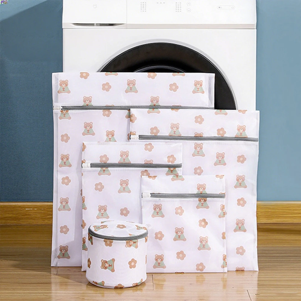 

1PC Panda Dirty Clothes Bag Mesh Breathable Print Washing Dirty Bags Clothing Dirty Laundry Basket Zip Laundry Travel Net Basket