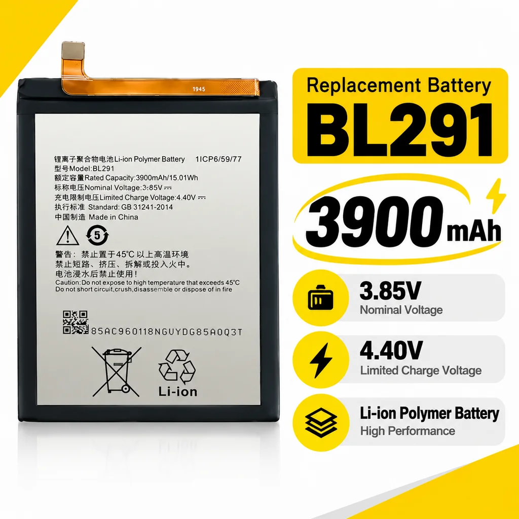 BL291 3900mAh Replacement Battery for Lenovo A5 L18011, Rechargeable Mobile Phone Battery Pack for Repair and Maintenance