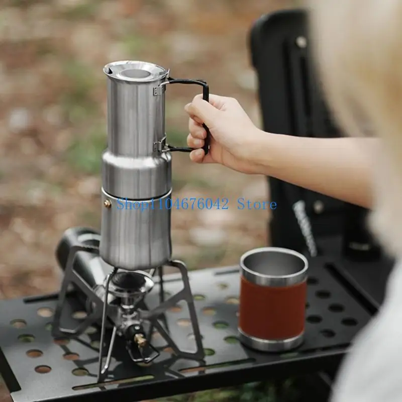 

5asd Portable Mocha Pot and Cup Coffee Maker Easy to Operate for Outdoor Camping Trip and Indoor Coffee Enjoyment 350ml