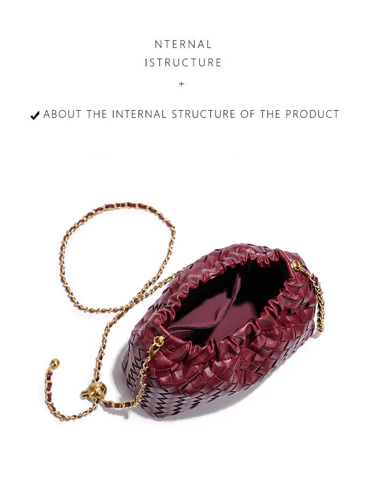 Bolso tejido a mano 2026, bolso nube, cadena pequeña, bolso bandolera, bolso de hombro versátil de lujo ligero para mujer, a la moda