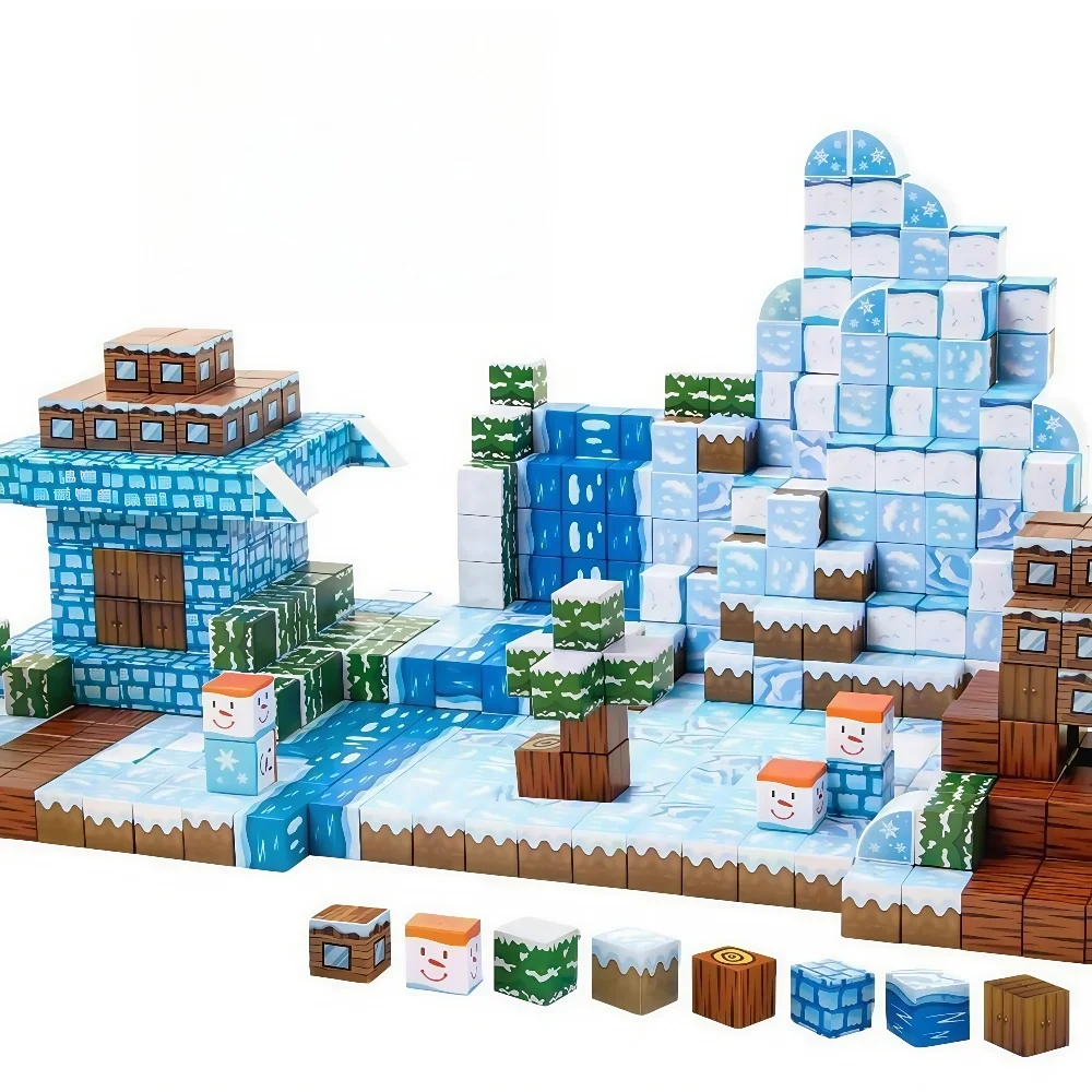 2025 ألعاب مكعبات البناء المغناطيسية للبنين والبنات ديكورات الطاولة الإبداعية التي يمكنك صنعها بنفسك هدايا عيد الميلاد وأعياد الميلاد والهالوين