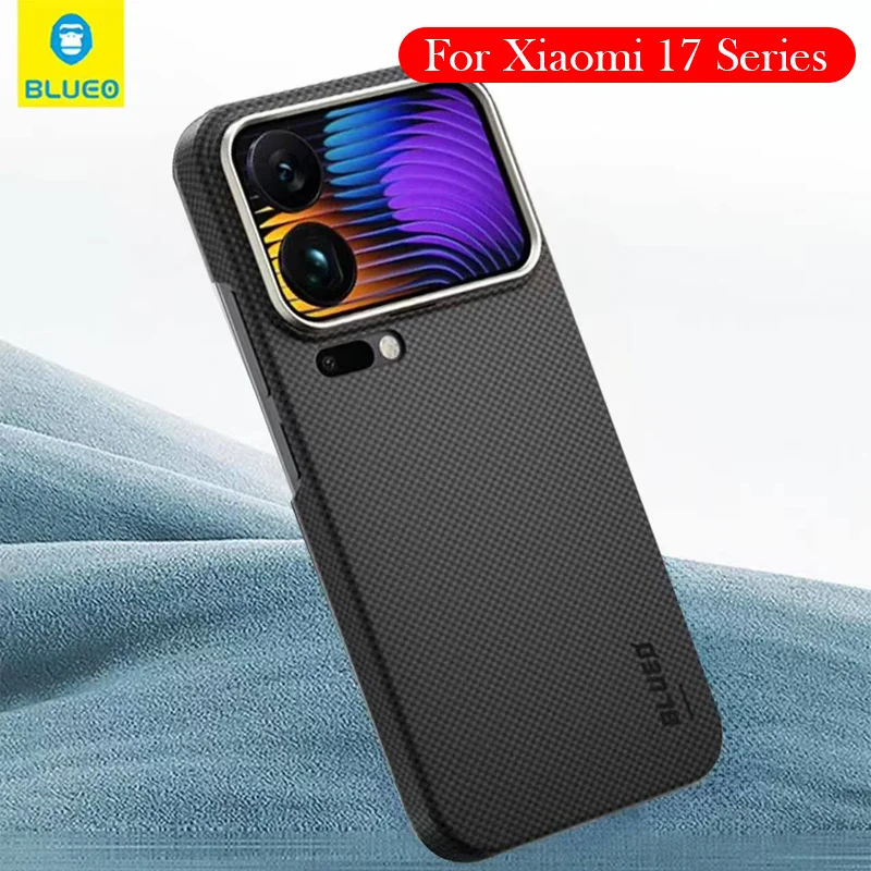

Blueo Carbon Fibre Case For Xiaomi 17 Pro Max Kevlar Wireless Charging Back Cover Case for XIAOMI 17 PRO MAX