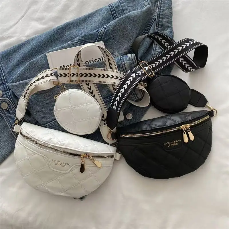 

Новая женская стеганая поясная сумка-кроссбоди/нагрудная сумка Весна-Лето 2026, легкая, модная, нишевый дизайн, универсальная сумка-бананка