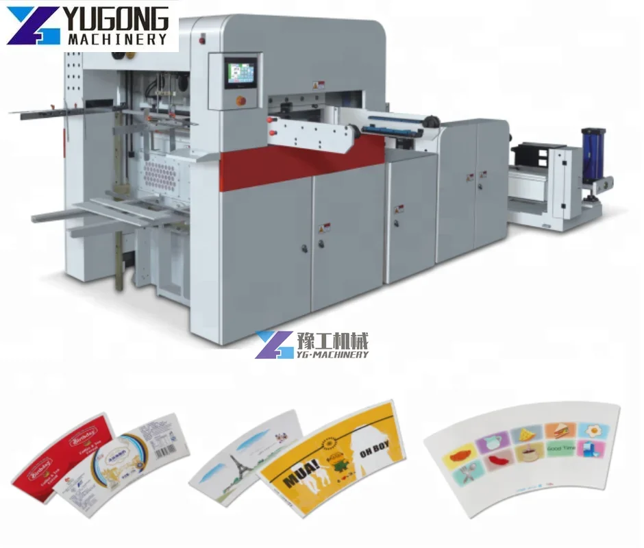 Fast Speed Automatic Popular Paper Cup Fan Card Roll Die Cutting Machine Paper Cup Printing Die Cutting Machine Price