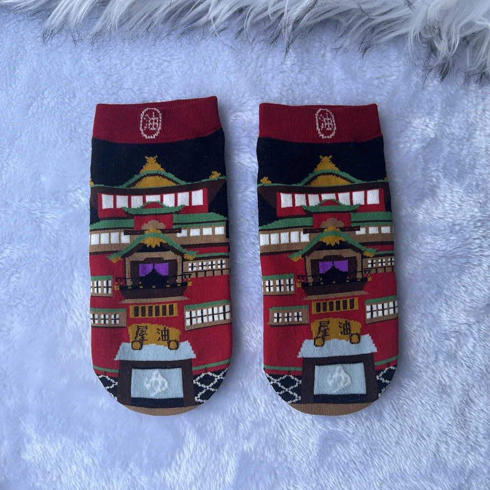 Anime Socks Big Cat Calcifer Cartoon Socks Spring Summer Students Wearing Accessory Half Transparent Cass Socks Women EU35-37