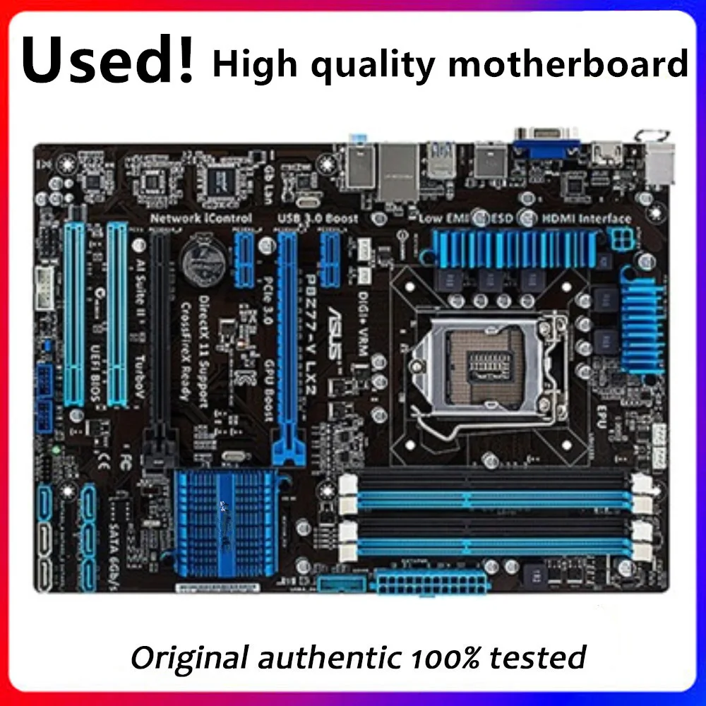 

ASUS P8Z77-V LX2 Computer Motherboard LGA 1155 DDR3 For Intel Z77 P8Z77 Desktop Mainboard SATA II PCI-E X16 Used