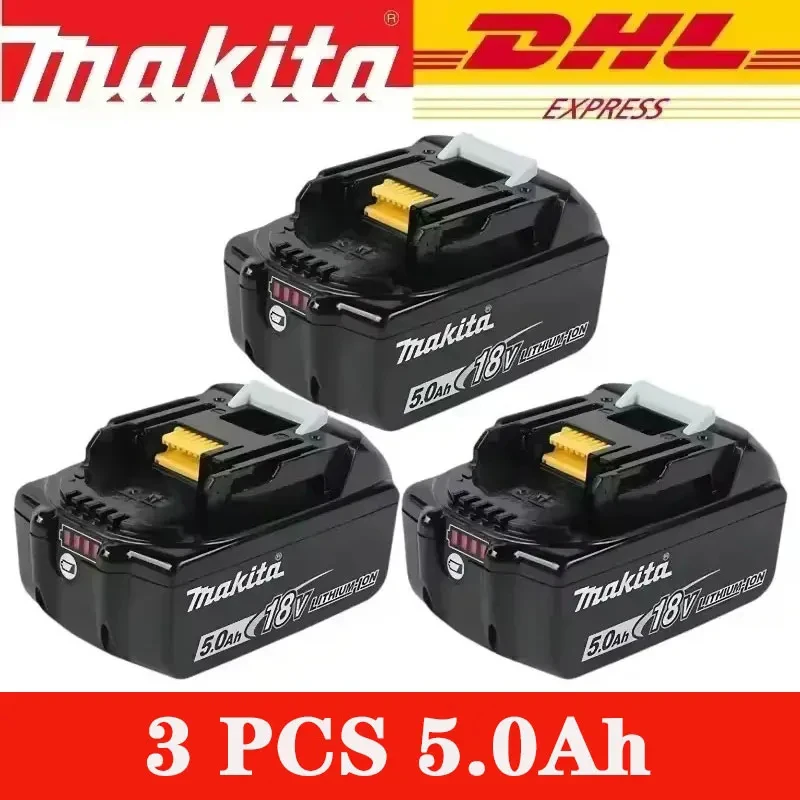100% Original New 18V Makita 5Ah Battery+Charger, For DDF487 Lithium Rechargeable Impact Drill Household image 3