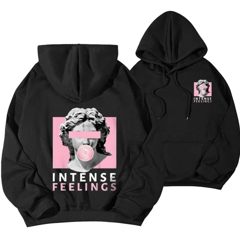 Sculpture Intense Feelings Printing Women Hoodies Casual Sports Tide Hoody Fleece Warm Comfortable Hooded Fashion Street Clothes