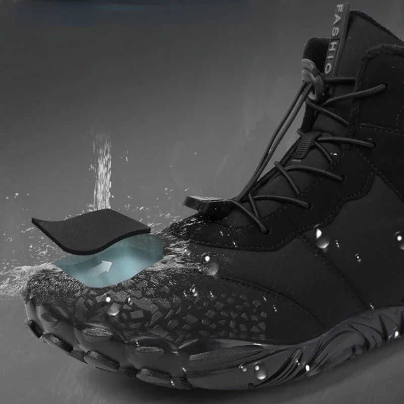 New Men's Hiking Shoes Winter Warm Barefoot Shoes for Women High Quality Waterproof Ankle Boots Outdoor Non-Slip Men Snow Boots - Image 5