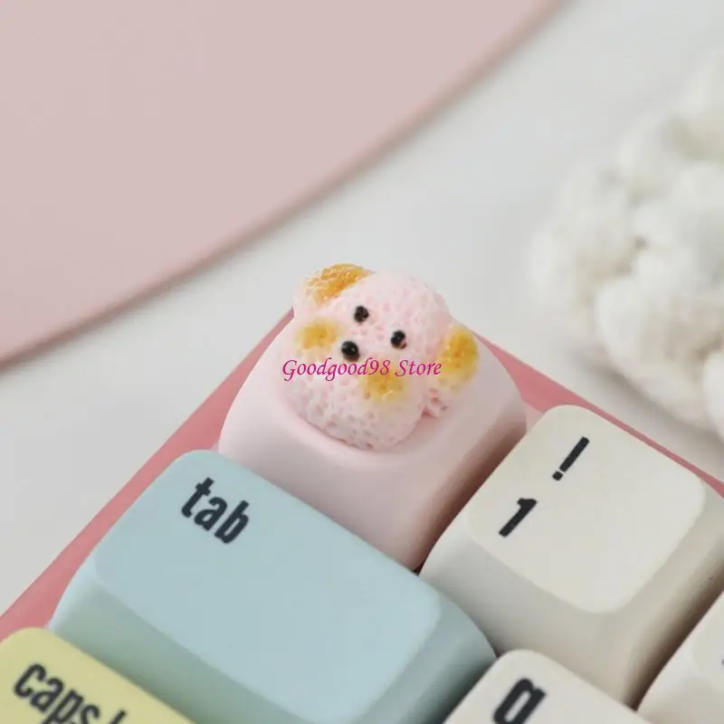 

Lovely Dog Keycap For Mechanical Keyboards Resin Keycap With Smooth Textured And Easy Installation MOA Base W8EC