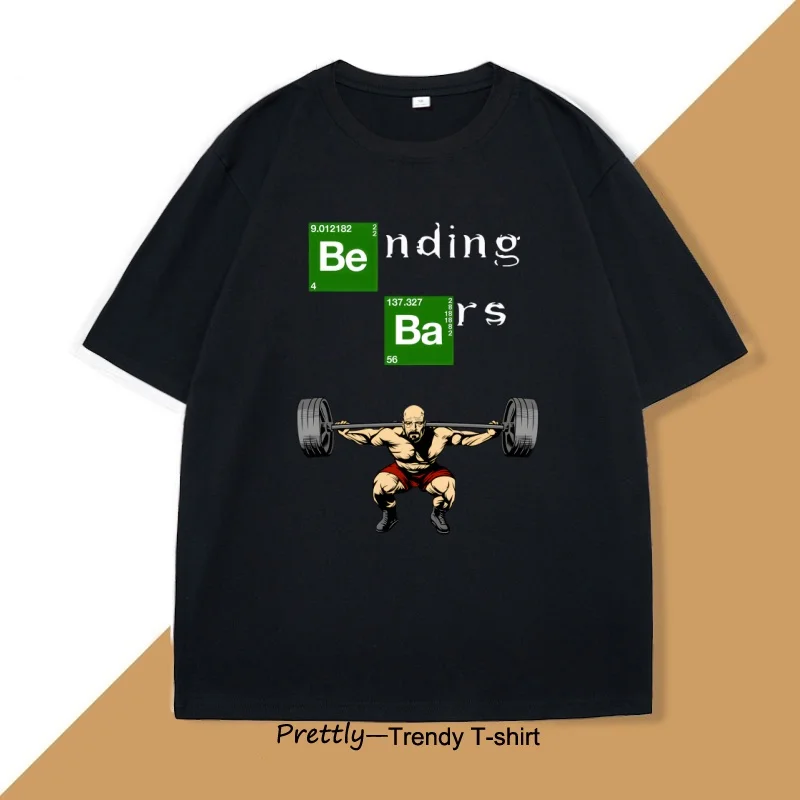 كسر سيئة والتر وايت رياضة اللياقة البدنية تي شيرت عادية القطن قصير الأكمام رفع الأثقال التي شيرت Harajuku القطن قصير الأكمام تيز
